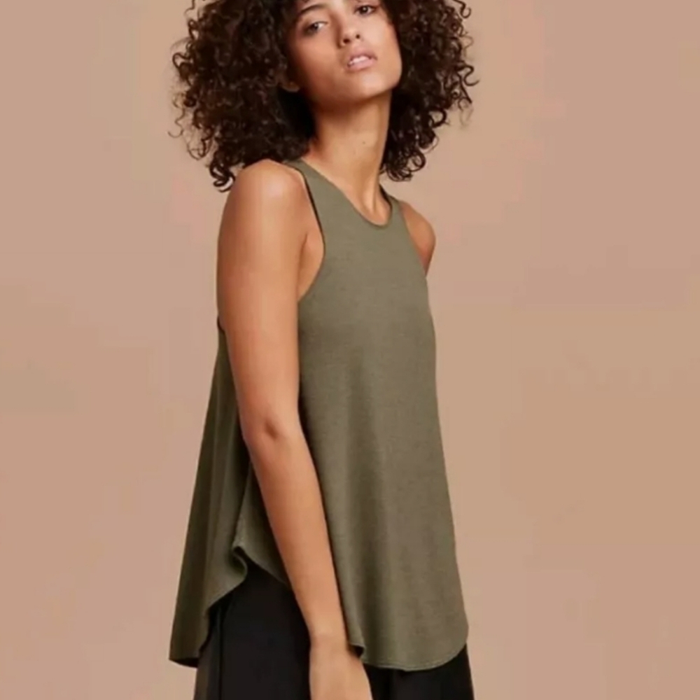 Wilfred Free Olive Green Colour Racerback Tank Top US S